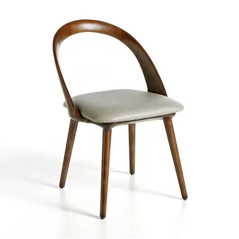 Luxusní jídelní židle Estila Moderní jídelní židle Forma Moderna z eko-kůže hnědá 82cm