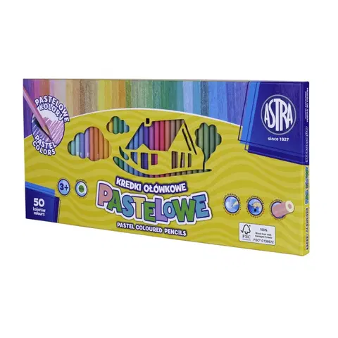 Hračky ASTRA - Luxusní pastelové barvičky 50ks, 4mm tuha, 312121004