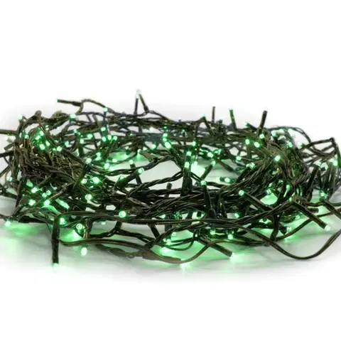LED řetězy ACA Lighting 100 LED řetěz (po 5cm), zelená, 220-240V + prodloužitelný (max 6 sad), IP44, 5m, zelený kabel X08100511