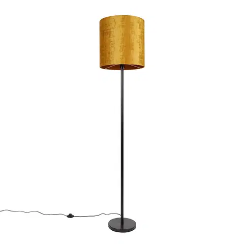 Stojaci lampy Klasická stojací lampa černý odstín zlatá 40 cm - Simplo