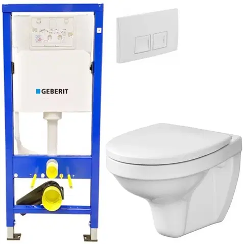 WC sedátka GEBERIT Duofix tlačítko DELTA50 bílé WC CERSANIT DELFI + SEDÁTKO 458.103.00.1 50BI DE1