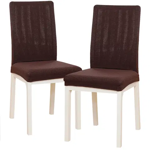 Doplňky do ložnice 4Home Napínací potah na židli Magic clean tmavě hnědá, 45 - 50 cm, sada 2 ks