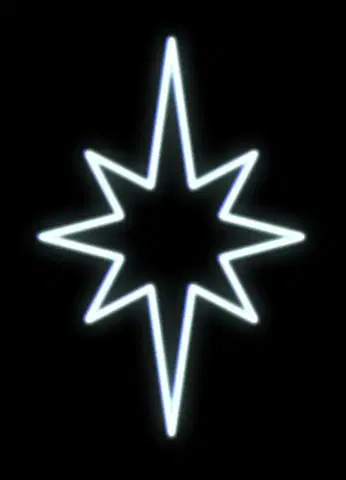 LED venkovní PROFI motivy DecoLED LED světelný motiv hvězda, ledově bílá, 80x50cm EFD09S1