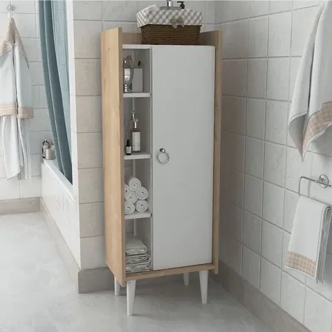 Koupelnové skříňky Koupelnová skříňka LAGOMOOD dub bílá