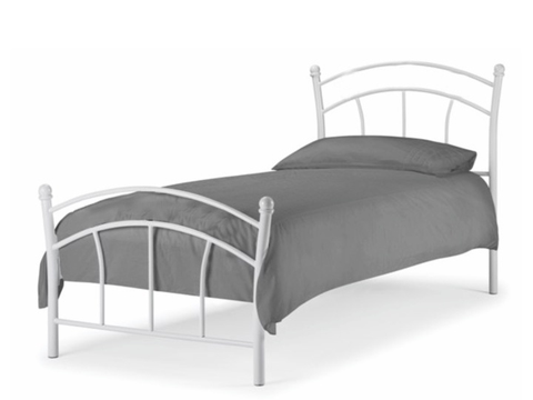 Postele MERT kovová postel s roštem 90x200 cm, bílá