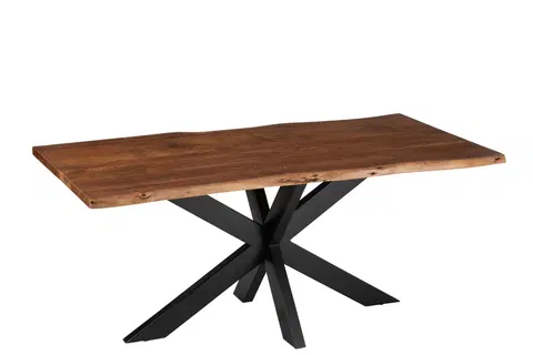 Jídelní stoly Tmavě hnědý obdélníkový jídelní stůl s deskou z akáciového dřeva Gerard Acacia - 180*90*76 cm J-Line by Jolipa 23907