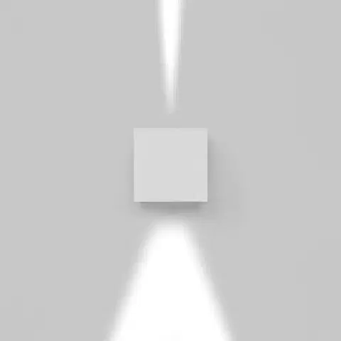 LED venkovní nástěnná svítidla Artemide Effetto 14 čtverec 1 large beam + 1 narrow beam šedá / bílá T4201NLW00