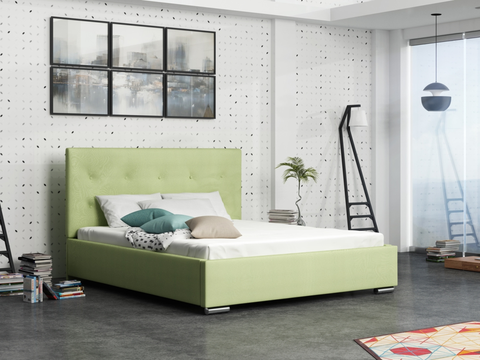 Postele Čalouněná postel DANGELO 1 160x200 cm, zelená látka