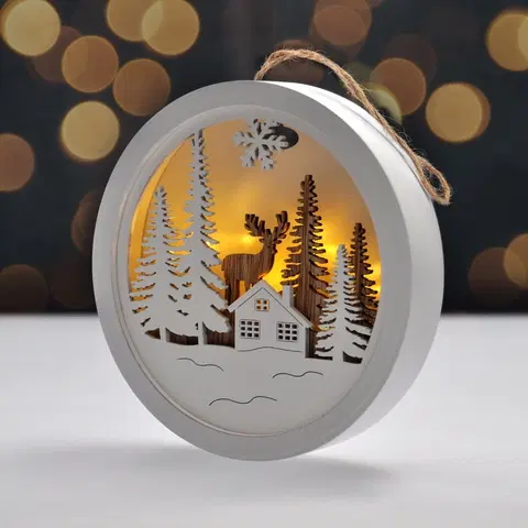 Vánoční dekorace Solight Dekorativní LED obrázek Winter time