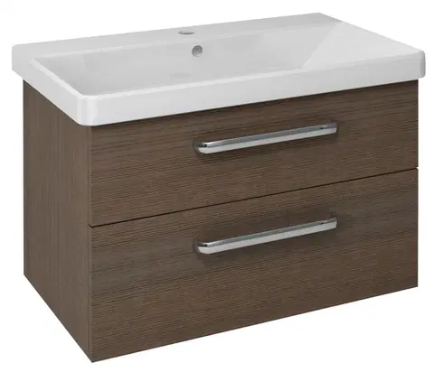 Koupelnový nábytek SAPHO THEIA umyvadlová skříňka 75,6x50x43,5cm, 2xzásuvka, borovice rustik