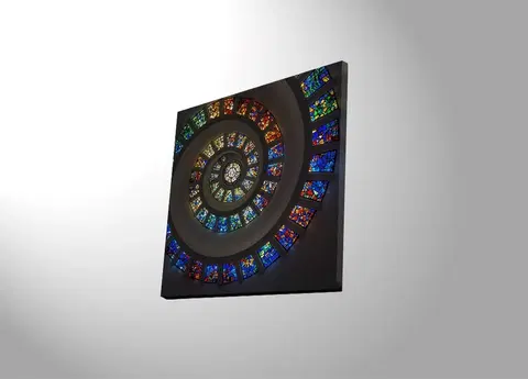 Obrazy Wallity Obraz s LED osvětlením BAREVNÁ SPIRÁLA 49 40 x 40 cm