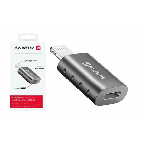 Elektronika SWISSTEN Adaptér - redukce Lightning, USB-C