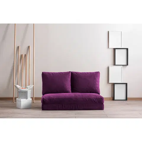 Pohovky a gauče Pohovka s lůžkem TAIDA dvoumístná fialová