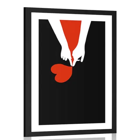 Motivy z naší dílny Plakát s paspartou spojení dvou srdcí