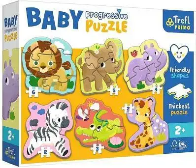 Hračky puzzle TREFL - Dětské progresivní puzzle - Safari
