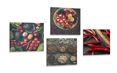 Sestavy obrazů Set obrazů kulinářské speciality
