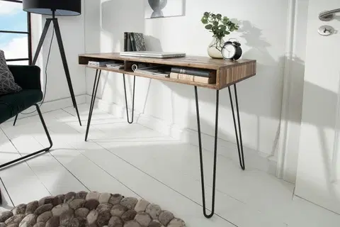 Stylové a luxusní pracovní a psací stoly Estila Masivní designový kancelářský stůl Leeds 110cm