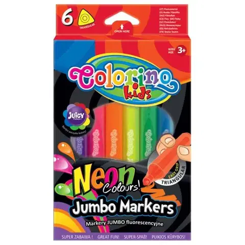 Hračky PATIO - Colorino fixy Jumbo TRIO Neon 6 barev