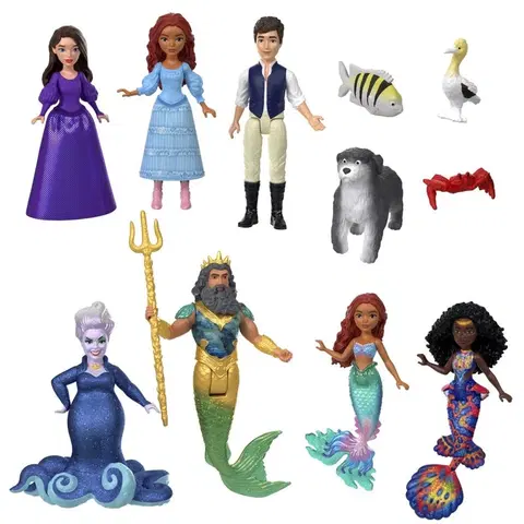 Hračky panenky MATTEL - The Little Mermaid Sada Malých Panenek A Kamarádů Ze Země A Moře