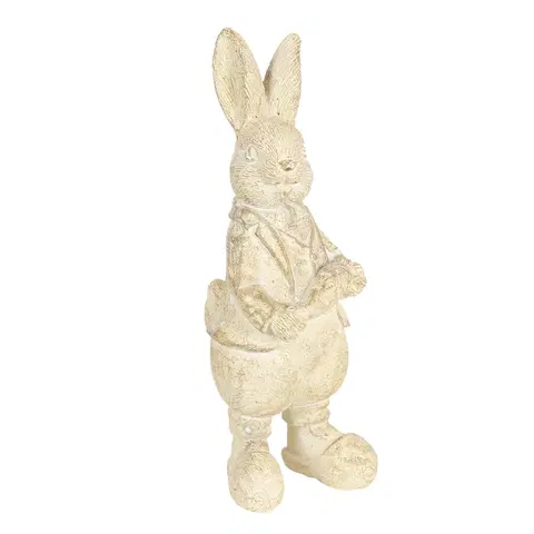 Velikonoční dekorace Velikonoční dekorace krémového králíka Métallique - 6*6*13 cm Clayre & Eef 6PR3096W