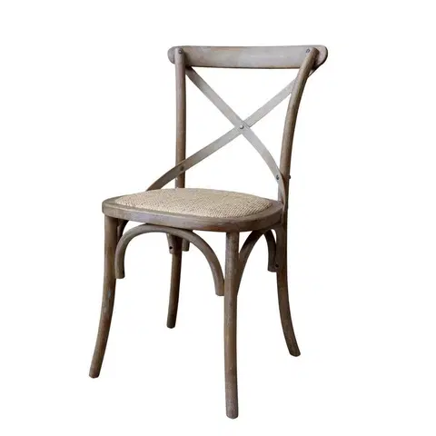 Jídelní stoly Přírodní dřevěná židle s ratanovým výpletem Old French chair - 45*40*88 cm  Chic Antique 41067800