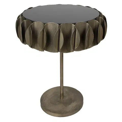 Konferenční stolky Mosazný antik odkládací stolek Fridó - Ø 57*66 cm Clayre & Eef 5Y1137
