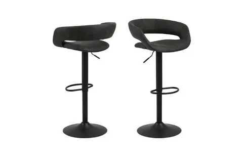 Barové židle Dkton Designová barová židle Natania antracitová a černá