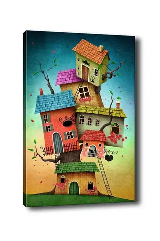 Obrazy Wallity Obraz na plátně Surreal treehouse 50x70 cm
