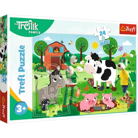 Hračky puzzle TREFL -  Puzzle 24 Maxi - Rodina Treflíků / Studio Rodzina Treflików