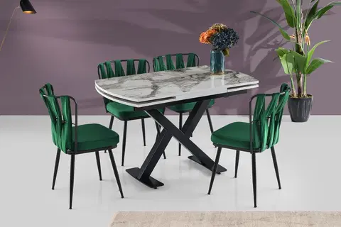 Kuchyňské a jídelní stoly Jídelní stůl VIVA bílý černý