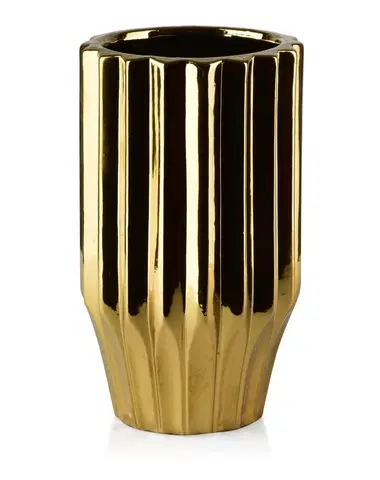 Dekorativní vázy Mondex Keramická váza YVONNE 24,5 cm zlatá