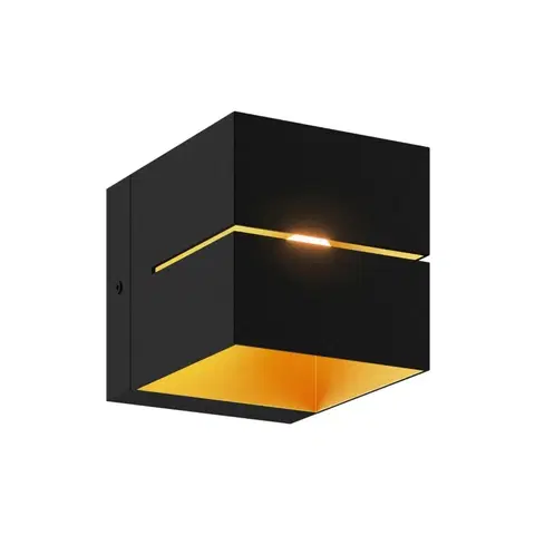 Moderní nástěnná svítidla ZUMALINE Nástěnné svítidlo TRANSFER WL 2 černá-zlatá 91067