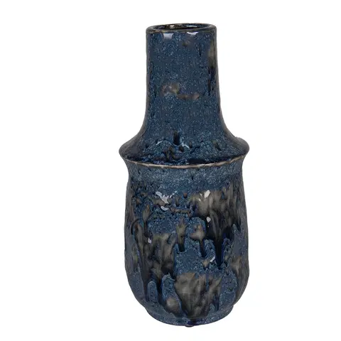 Dekorativní vázy Modrá keramická váza Blue Dotty L - Ø 13*30 cm Clayre & Eef 6CE1571L