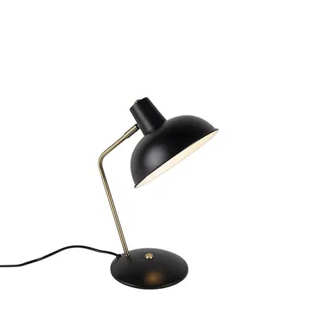 Stolni lampy Retro stolní lampa černá s bronzem - Milou