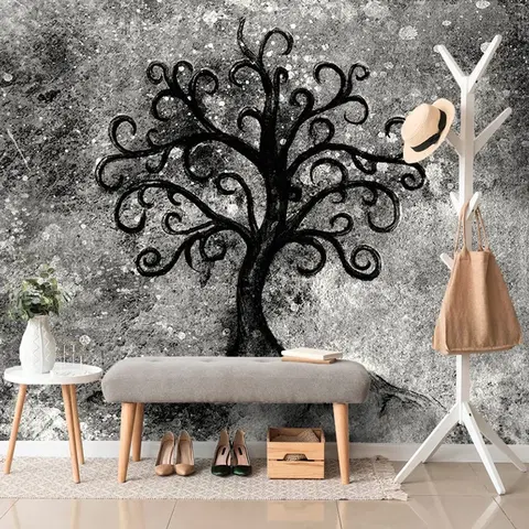 Samolepící tapety Samolepící tapeta černobílý strom života