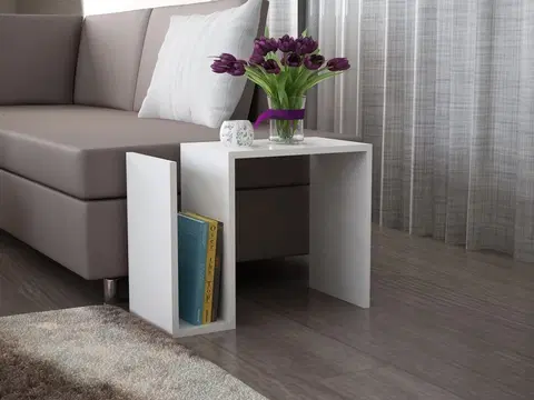 Stolky do obývacího pokoje Kalune Design Odkládací stolek Yosun bílý