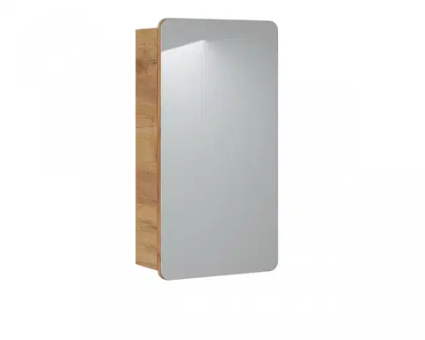 Zrcadla Comad Koupelnová skříňka se zrcadlem Aruba 842 1D dub craft zlatý