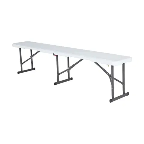 Zahradní lavice Skládací lavice 180 cm bílá / černá Dekorhome