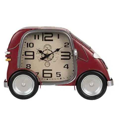 Hodiny Retro nástěnné hodiny v designu červeného auta - 33*9*21 cm / 1*AA Clayre & Eef 6KL0677