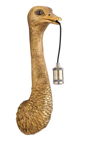 Svítidla Bronzová antik nástěnná lampa pštros Ostrich bronze - 18*15*57 cm / E27 Light & Living 3123185