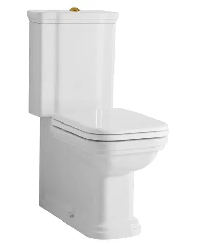 Záchody KERASAN WALDORF WC kombi, spodní/zadní odpad, bílá-bronz WCSET18-WALDORF