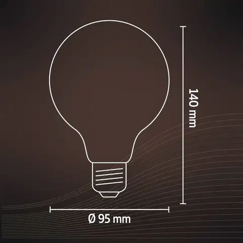 Stmívatelné LED žárovky Calex Calex E27 G95 3,8W LED filament flex 821 zlatá dim