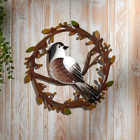 Dekorační figurky Kovová dekorace "Ptáček"