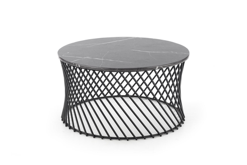 Konferenční stolky Konferenční stolek URVIK, šedý mramor/černá