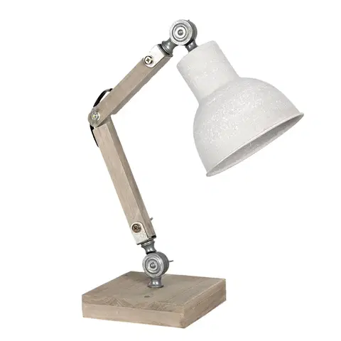 Lampy Dřevěno-kovová stolní lampa Amaury - 15*15*47 cm E27/max 1*60W Clayre & Eef 6LMP494N