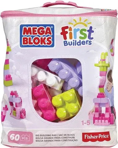 Hračky stavebnice MEGA BLOKS - First Builders Building Bag Girls (60)