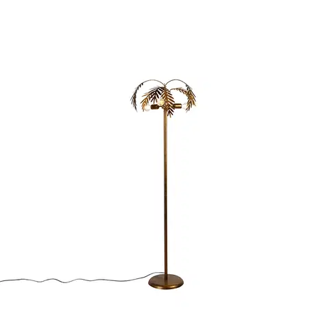Stojaci lampy Vintage stojací lampa zlatá 3-světlo - Botanica