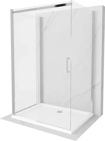 Sifony k pračkám MEXEN/S OMEGA sprchový kout 3-stěnný 140x100 cm, transparent, chrom + vanička včetně sifonu 825-140-100-01-00-3s-4010