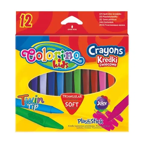 Hračky PATIO - Colorino voskovky TRIO 12 barev