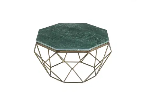 Designové a luxusní konferenční stolky Estila Art-deco mramorový konferenční stolek Adamantino s geometrickou podstavou z kovu 69cm